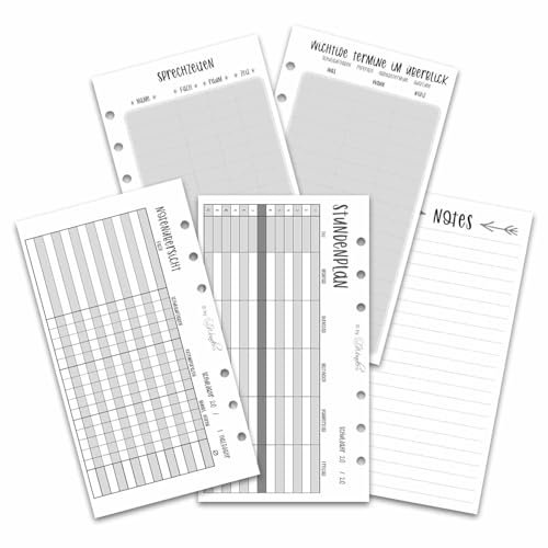 SinnWunder® Schüler-Set – mit Stundenplänen, Notenübersichten, Lehrer-Sprechzeiten, wichtigen Terminen und Notiz-Blättern für Ringbücher mit 6 Ringen im Format Personal
