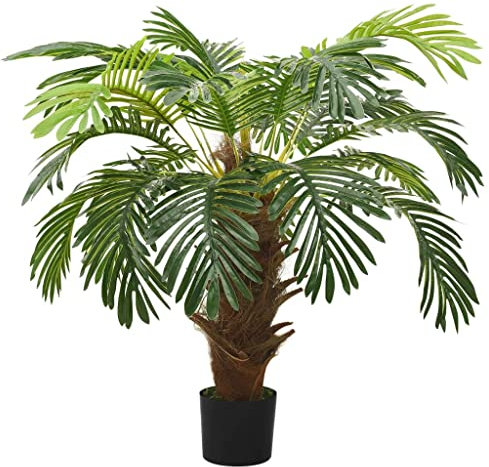 AJJHUUKI Home Items, Künstliche Cycas-Palme mit Topf, 90 cm, Grün, Anzugmöbel