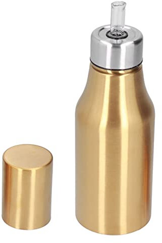PerGar Olivenöl-Spenderflasche, Olivenöl-Spender für die Küche, Edelstahl-Olivenöl-Flasche, Menage-Spender, Öl- und Essigspender für den Heimgebrauch in der Küche, 500 Ml (Gold)