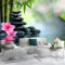Papier peint intissé Thérapie de massage zen mural Tableaux Muraux 200 x 140 cm Tapisserie Photo Décoration Murale Salon Chambre Noir papier peint