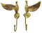 Heimvita Vintage Messing Kleiderhaken Set, 2er-Set Wandhaken in Vogel-Design, Handgefertigte Garderobenhaken für Mäntel, Taschen, Schals, Stilvolle Dekoration im Retro Look (Gold)