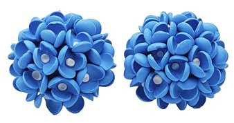 Blau Hortensie Macrophylla Blumen Ohrringe 3D Polymer Ton 925 Sterling Silber Ohrstecker Damen Handmade