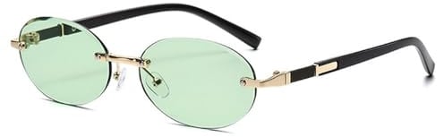 HYYZZC Lunettes de soleil ovales pour femmes, verres transparents sans monture, dégradés, UV400, pour hommes
