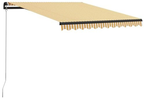 Home & Garden – Manuelle Markise mit LED versenkbar, 300 x 250 cm, Gelb und Weiß, Möbelwahl