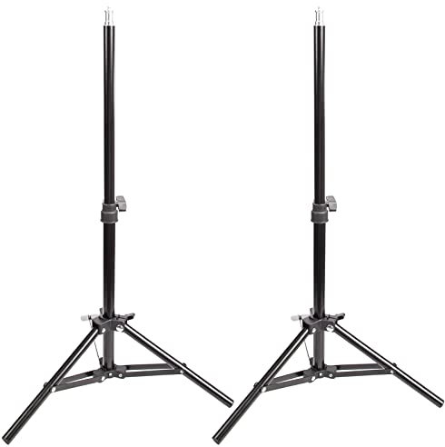 BOLLUMA 2x 70cm Mini Light Stand, Aluminium Travel Tripod Stand, Adjustable Lightweight Studio Outdoor Photography with 1/4 Screw, 2kg Load, for Ring Light, Flash, Softbox, Podcast, 2 Packs
