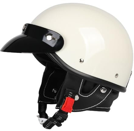 Uueybsg Casque Moto Vintage Jet Semi-Ouvert - Demi-Casque Rétro Homologué ECE pour Scooter, Cruiser, Cyclomoteur Electrique - pour Adulte Homme Femme