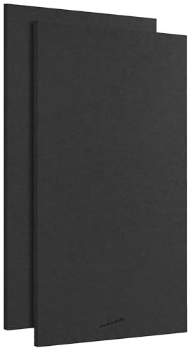 AudioSilk Akustikpaneele, 2er-Pack, groß, 116 x 58cm, Schwarz