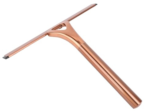 Aramox Duschkreiberbesen Flacher Peeling, Robuster Edelstahl -Badezimmerspiegel Wischer, Multifunktionales Glasreiniger mit Haken, für die Einfache Reinigung (antike Bronze)