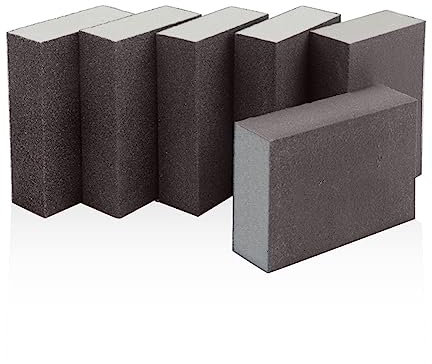 Juego de 6 estropajos versátiles - grano 60-220 para pulir madera, metal y modelos - uso húmedo y seco(60#)