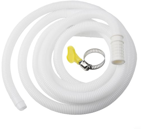 3 Metre Air Conditioner Drain Hose Washing Machine Inlet Pipe Extension Tube TPE Material with Clamp White Flexible Water Pipe 17mm Outer Diameter