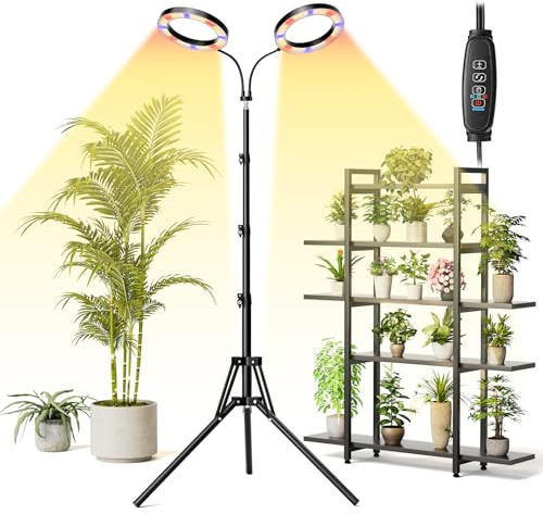 Lampada per Piante, 168 LED Lampada per Piante a Spettro Completo | per Piante da Interno, Timer Auto 3/9/12H, Altezza Regolabile 100-170cm, 3 Modalità per Piante Alte e Grandi