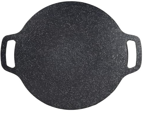 Packool 13.4 in Korean BBQ Grill Pan, Stainless Steel BBQ Grill Pan with Handles, Indoor and Outdoor Use, Griddle for Gas or Induction Ranges