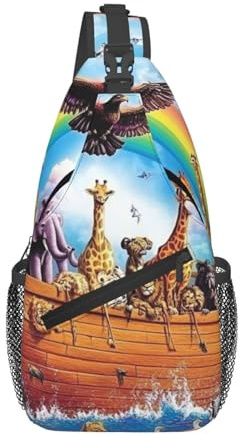 Vivid Noah's Ark Crossbody Umhängetasche Reise Brusttasche Sling Rucksack für Herren Wandern Tagesrucksack