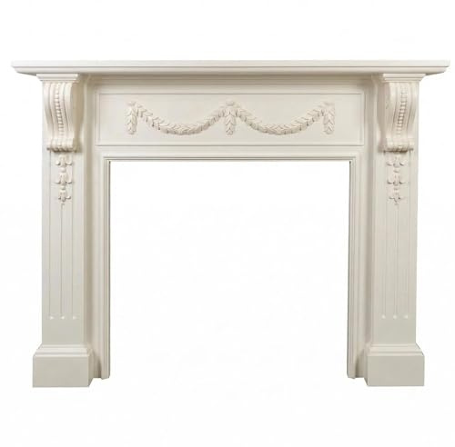 Fireplace Mantel Surround Off-White Birch Wood Fireplace Mantel Surround Neoclassical Ornate Frame
