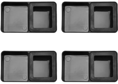 Toddmomy Ciotola Alimentazione Rettile 4 Pezzi in Plastica Nera Doppia Griglia, Facile da Pulire e Resistente per Grilli e Centopiedi nel Terrario