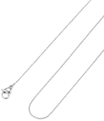 FOCALOOK Edelstahl Kette Damen 1mm/1.4mm/2mm/2.5mm Halskette für Anhänger | Kettenlänge: 35cm-75cm, 4 Farben: Silber/Gold/Schwarz/Rosegold, Kann einzeln oder mit Anhänger getragen werden