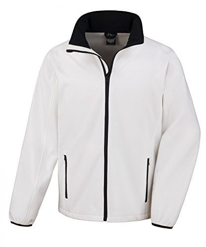 Result Men's Core Printable Soft Shell Jacket, White (WHI/Blk), X-Large(Size:XL)