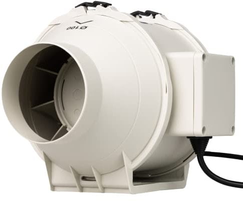 STERR Aspiratore in linea DFA100 Ventilatore da condotto 100 mm / 4'' - Ventilatore industriale a basso consumo energetico