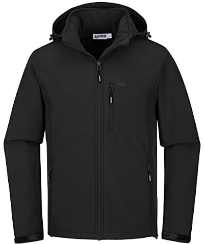 33,000ft Softshell-herrjacka, vattentät, vinterjacka, vindtät, varm fleecefodrad vindjacka, funktionell jacka, utomhusjacka för vandring, cykel, camping