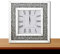 Amazing Gift Lose, geräuschlose Wanduhr, elegant, Diamantkristall, Spiegel, zerdrücktes Juwel, römische Wanduhr, geräuschlos, für Zuhause, Büro, Wohnzimmer, Schlafzimmer, 35 x 35 cm, silberfarben