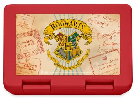 Spreadshirt Harry Potter Hogwarts Stamps Lunchbox, One Size, red