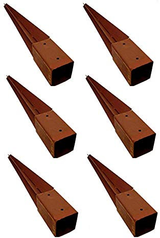 Garden Mile 6 Pack Heavy Duty Metal Fence Post spikes Rust resistant Metal Post Holders 75mm x 75mm Fence spikes Long Lasting Garden Fencing Support Brackets