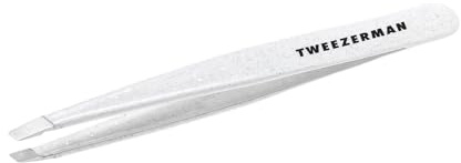 Tweezerman Exclusive Moon Dust - Pinzas inclinadas para depilación, acero inoxidable