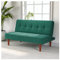 INMOZATA Sofa Bed Green 2 Seater Occasional Sofa Linen Fabric Single Corner Sofa Couch Settee Recliner Sleeper Sofa for Living Room Bed Room (Green)