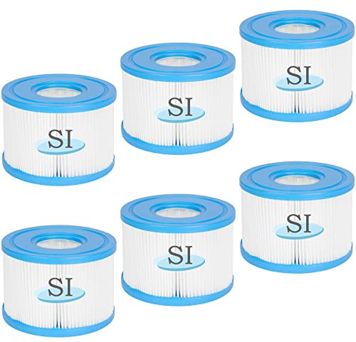 QNINE 6 Stück Whirlpool Filter Typ S1 für Intex PureSpa, Pool Filter für Intex 29001E, Filterkartusche für Whirlpool Intex