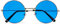 Oblique Unique® Hippie Brille Retro Sonnenbrille Rund für 60er 70er Jahre Party Flower Power Kostüm Accessoire Fasching Karneval Herren Damen (Blau)