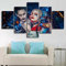Wondbeau Leinwanddrucke Modulare Wandkunst Wandaufkleber 5 Teiliges Wandbild Druck auf Leinwand Malerei Moderne Abstrakte Poster Mit Rahmen L/150cm×80cm Joker Und Harley Quinn