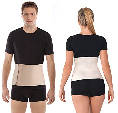 TOROS-GROUP Postpartum Gürtel/Postoperative Binder Bauch Band Baumwolleinsatz Elastische 24 cm XX-Large Beige 111-120 cm