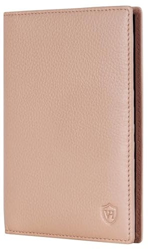 VON HEESEN® Reisepasshülle Leder Etui mit RFID-Schutz - Passhülle Passport Reisepass Mappe Hülle Organizer - Reiseorganizer für Damen & Herren (Rose)