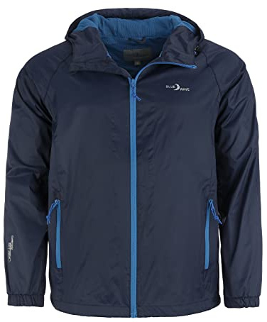 Blue Wave Herren Funktionsjacke Fabian - Outdoor-Jacke Regenjacke Wander- und Fahrradjacke in Marine Größe 4XL