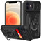 Aolcev for iPhone 12/12 Pro Case with Card Holder Wallet Case with Camera Cover Ring Kickstand Heavy Duty Hard PC Soft TPU Bumper Armor Shockproof Protective Case Cover for iPhone 12/12 Pro-Black