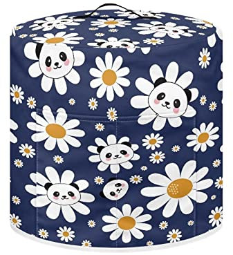 ZIATUBLES Panda - Funda para cocina con patrón floral con bolsillo de almacenamiento compatible con olla de 8 cuartos de galón - Funda antipolvo para electrodomésticos de gran tamaño
