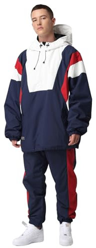 HOUZONIY Herren Damen Skianzug Schneeanzug Damen Skioverall Winter Warme Schnee Skifahren SäTze Outdoor Jumpsuit Mit Kapuze ReißVerschluss SkianzüGe Wasserdicht Snowboard Skisuit(T64+Blau M)