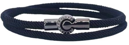 Tindo Dickes Wickel-Armband Herren mit Magnet Verschluss - Handmade - modisches accessoire für Männer - stylisches Stoff-Armband (Schwarz) …