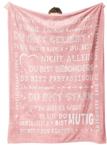 Juratar Geschenke für Frauen Männer, Personalisierte Decke Geburtstagsgeschenk für Frauen, Dank Geschenke für Freundin Schwester Kollegin, Superweiche Decke aus Flanell 62 * 52 Zoll
