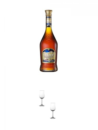 Ararat Akhtamar - 10 Jahre Brandy 0,5 Liter + Nosing Gläser Kelchglas 2 Stück