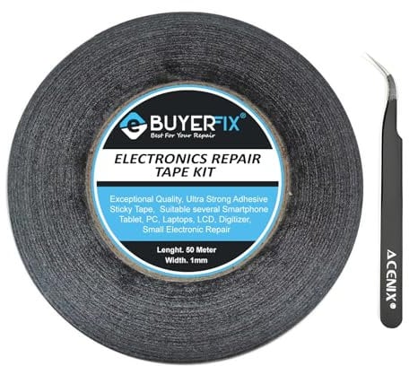 ebuyerfix 1 mm Double Sided Layer 50m Long Roll Ultra Strong Adhesive for Smartphones, Tablets, Laptops, and Small Electronics Repair (Black)