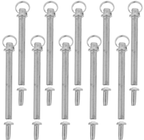 RORPOIR 10Set Folding Fan Replacement Rivet Kit Simple Metal Accessories | folding fan shafts with rings metal-plated rivets professional fan repair parts bright silver ring rivets 3mm x 29mm