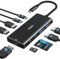 Hub USB C pour MacBook, adaptateur Mac multiport 9 en 1 avec HDMI 4K 60 Hz, 100 W PD, fente pour carte SD TF, port de données 4USB et USBC, dongle de type C pour iPad, Lenovo, Surface, HP