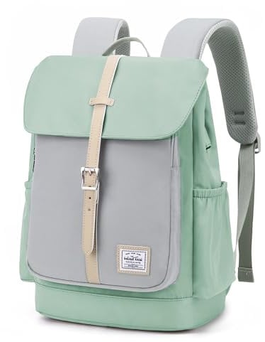 WindTook Laptop Rucksack Damen 14 Zoll Klein HandgepäCk Rucksack Wasserdicht Mode Arbeitstasche Schulrucksack Teenager TagesrucksäCke Daypack für Reise Business Uni School (Blau) (Grün)