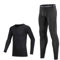 Holimaid Kids Boys Thermal Underwear Long Sleeve Base Layer Sets Athletic Compression Suit Ideal for Football Sports Performance (Black, 140)