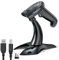 Eyoyo 1D 2D Handheld Wireless Barcode Scanner mit Ständer, 2.4G Wireless & USB Wired, kabelloser 2500mAh wiederaufladbarer USB QR Barcode Leser für PC Warehouse Inventory Management