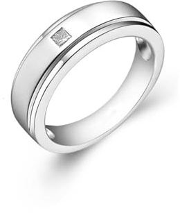 Wycian Diamant Ringe für Damen Damen Ring Platin Silber PT950 mit 0,05 CT Diamant Größe 56 (17.8) Massiv, Nicht Plattiert Mode für Männer Geburtstag Schmuck