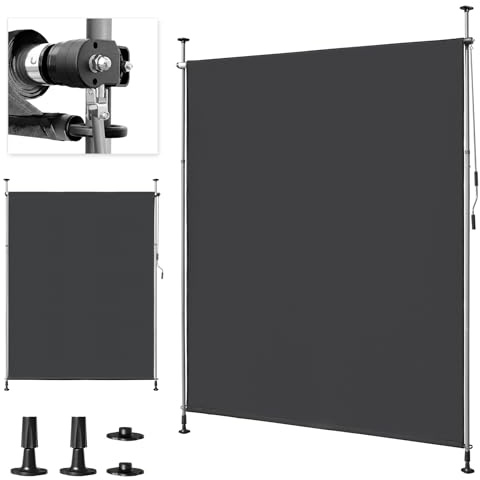 LEADZM Klemmmarkise Senkrechtmarkise 150x305 cm Anthrazit