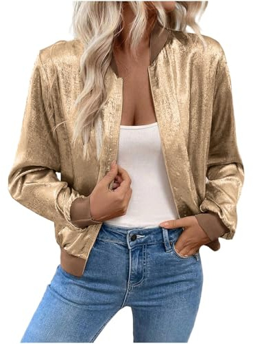 Wortod Glitzer Jacke Damen, Bomberjacke Pailletten Party Club Jacke Pailletten Damen Tailliert Anzugjacke Glitzer Coat Glitzer Festival Outfit