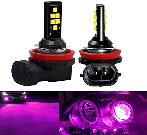 SOCAL-LED LIGHTING 2x H11 H8 LED ampoule antibrouillard avancée 3030 SMD lampe DRL diurne colorée lumineuse, Rose Violet